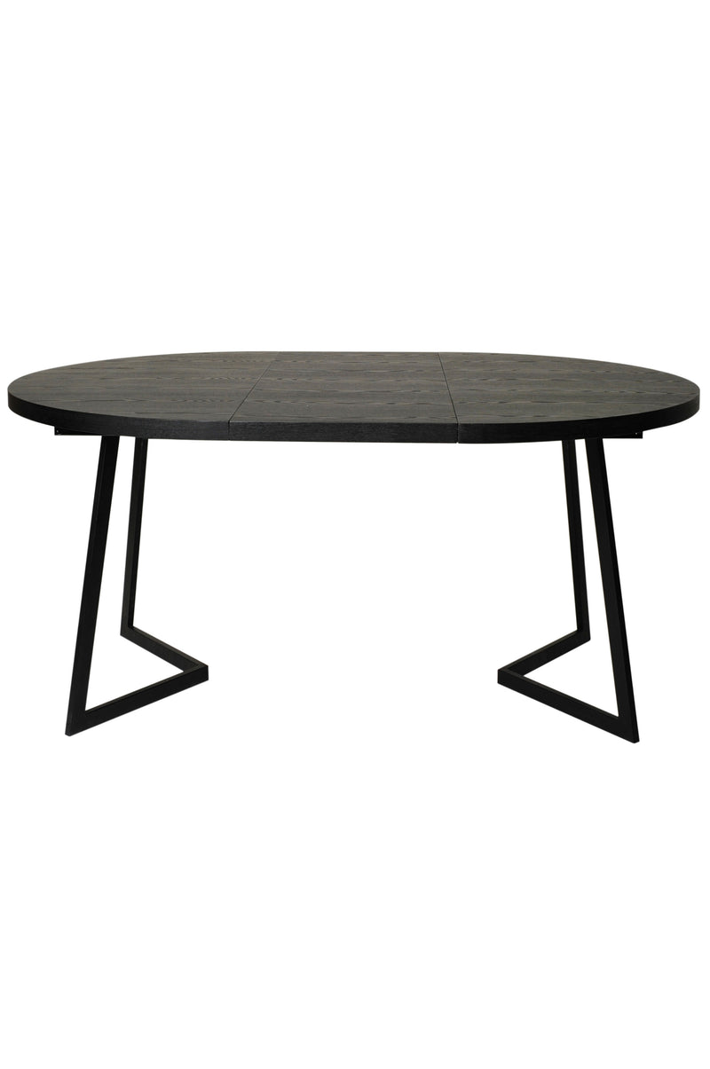 Röa matbord svart askfanér Ø120 cm