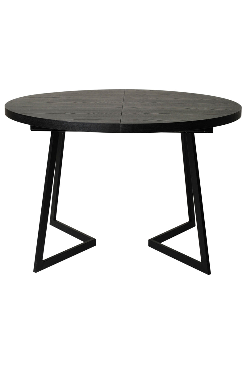 Röa matbord svart askfanér Ø120 cm