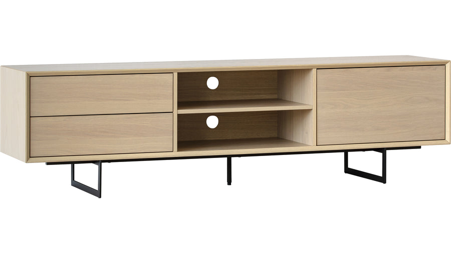 Vision mediabänk vitpigmenerad ek 180x42 cm