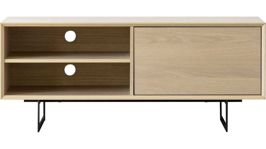 Vision mediabänk vitpigmenerad ek 120x42 cm