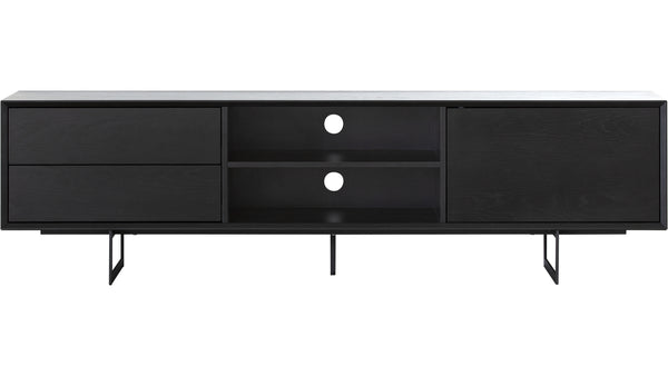 Vision mediabänk svart 180x42 cm