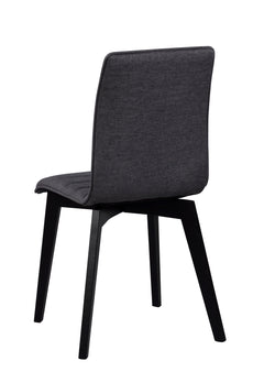 Gracy stol tyg mörkgrå/svartbetsad ek 2-pack