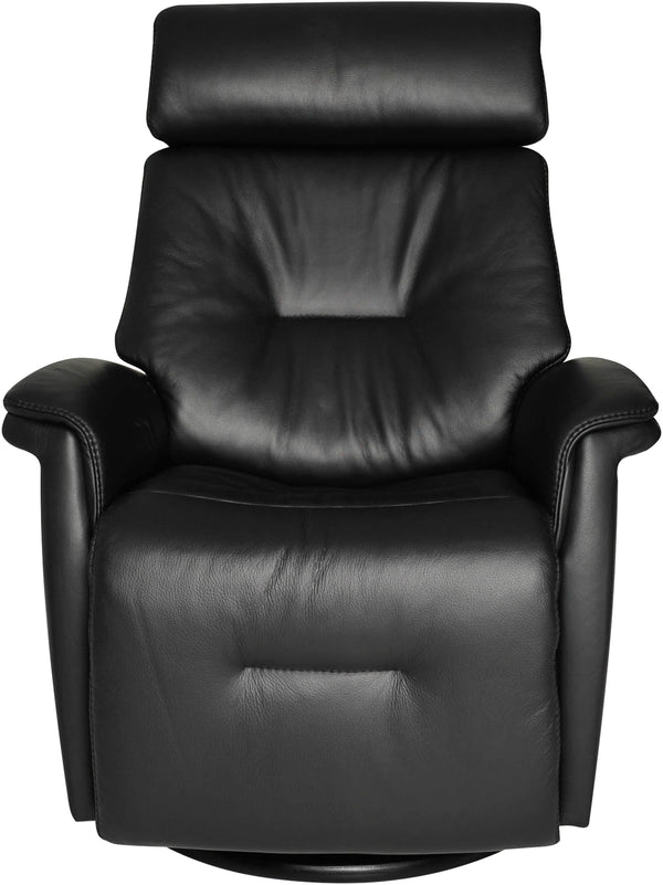 Rome Hjellgjerde reclinerfåtölj svart skinn med el