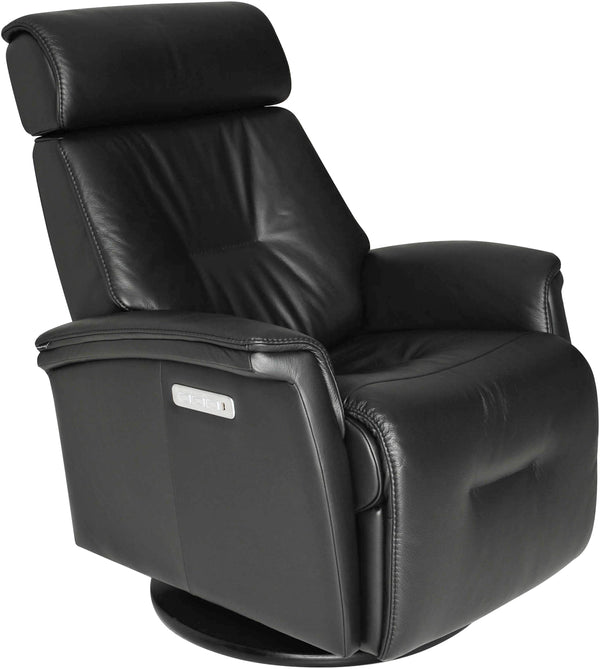 Rome Hjellgjerde reclinerfåtölj svart skinn med el