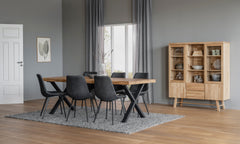 Brooklyn matbord 220x95 ek/X-ben svart met