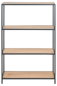 Seaford bokhylla 3 hyllor ek faner/svart