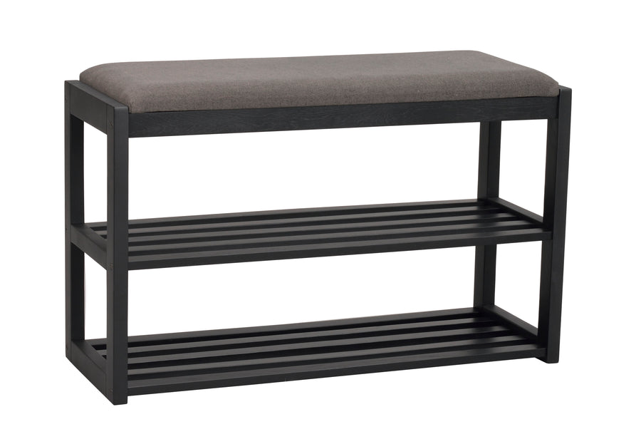 Confetti skoställ/sittbänk 80 svart ek/mörkgrå