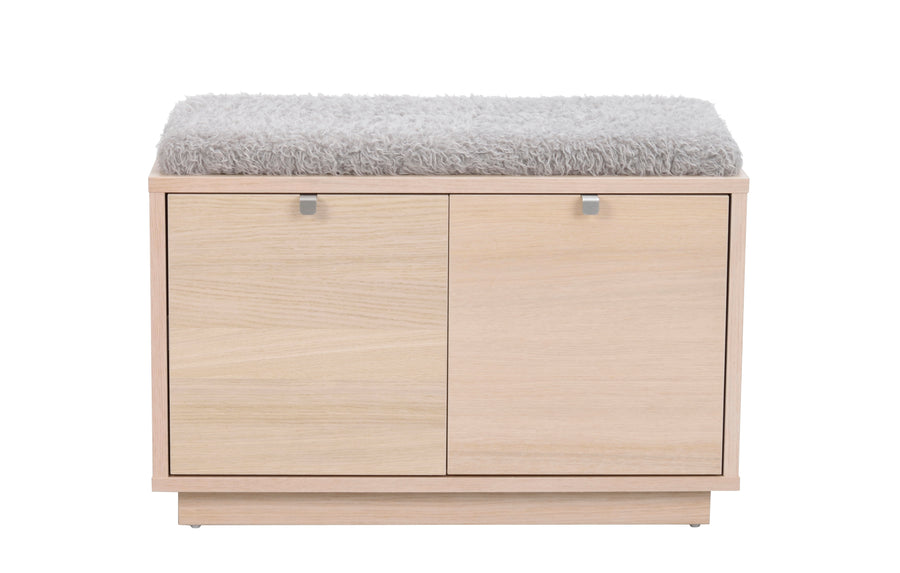 Confetti bänk 2L vitpigmenterad ek/fårskinnslook