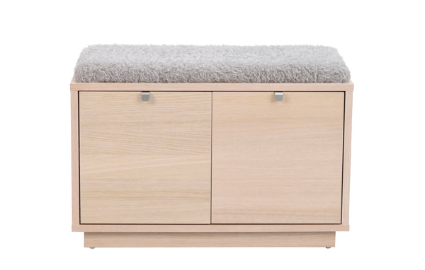 Confetti bänk 2L vitpigmenterad ek/fårskinnslook