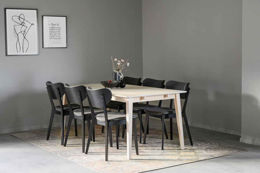 Kato stol svart ek/mörkgrått tyg 2-pack