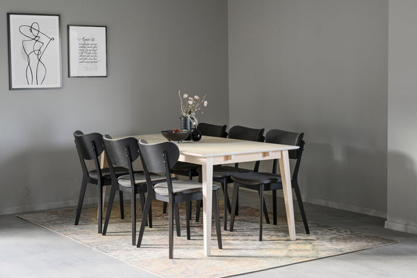 Kato stol svart ek/mörkgrått tyg 2-pack