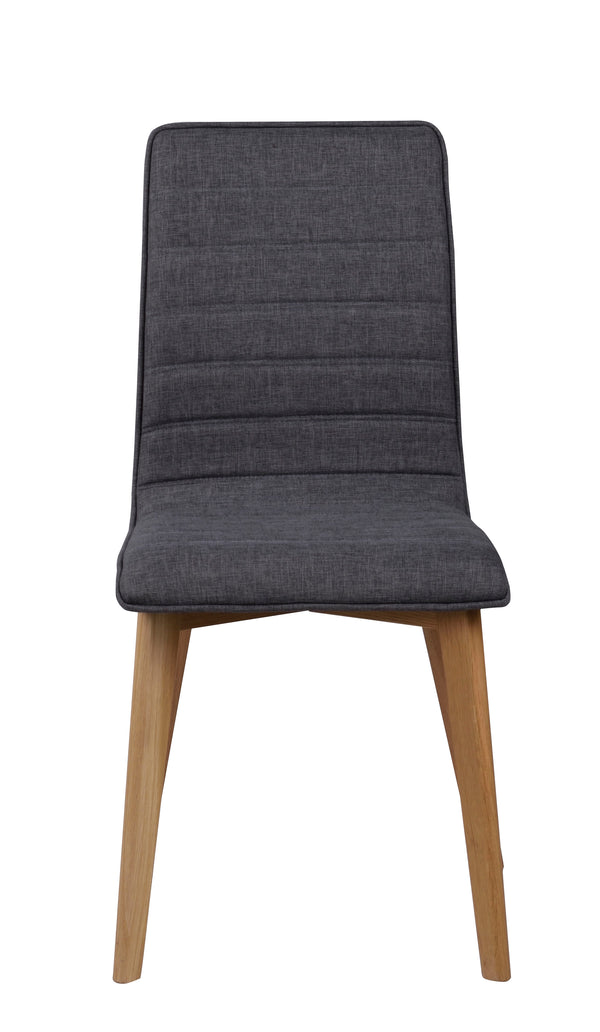 Gracy stol tyg mörkgrå/ek 2-pack