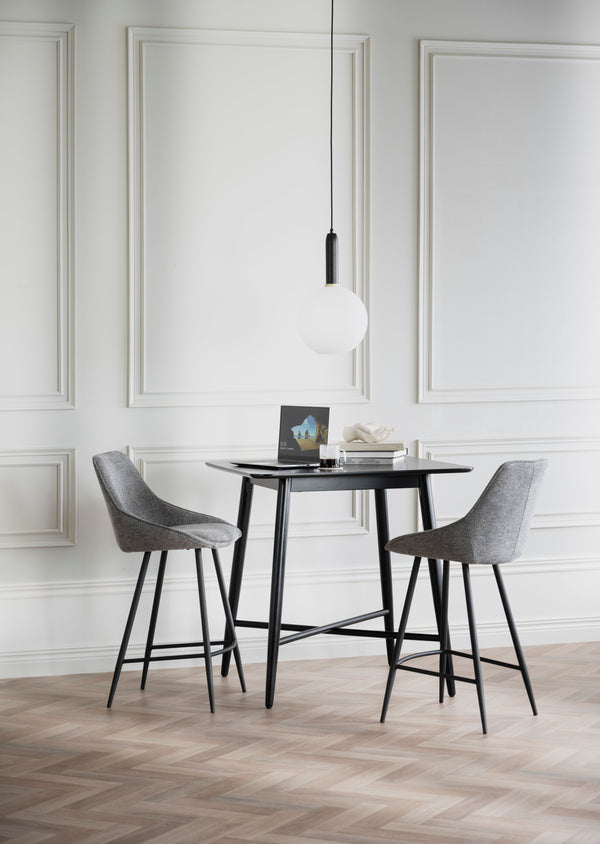 Sierra barstol grått tyg/svarta metallben 2-pack