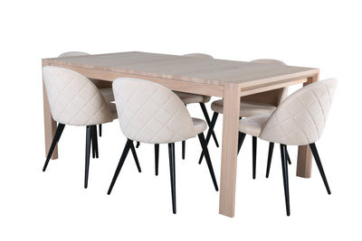 Matbordet Slider och stolarna Velvet