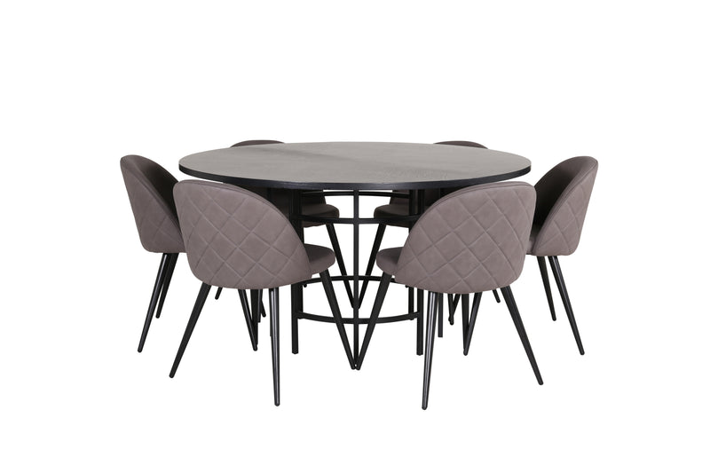 Matbordet Copenhagen och stolarna Velvet