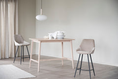 Sierra barstol beige sammet/svarta metallben 2-pack