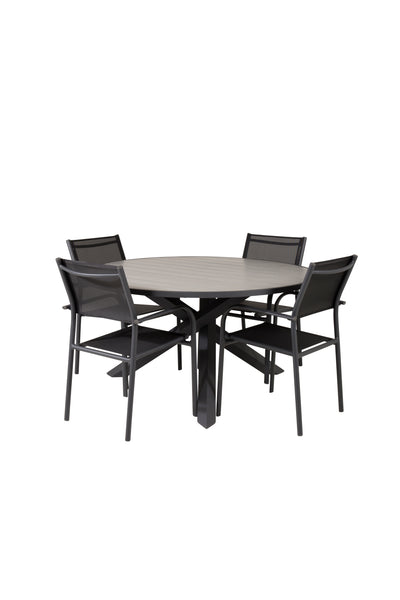 Matbordet Parma och stolarna Santorini