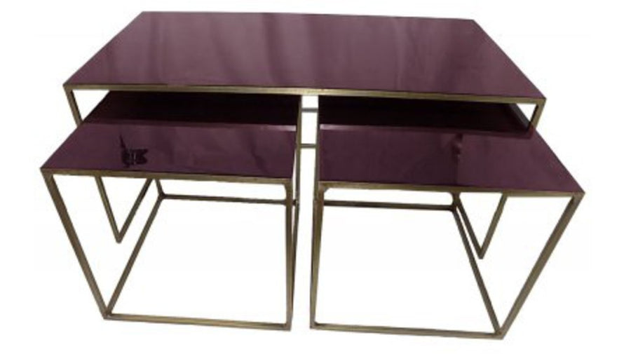 Mayfair satsbord plommon/mässing