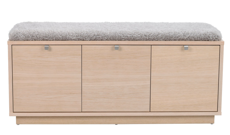 Confetti bänk 3L vitpigmenterad ek/fårskinnslook