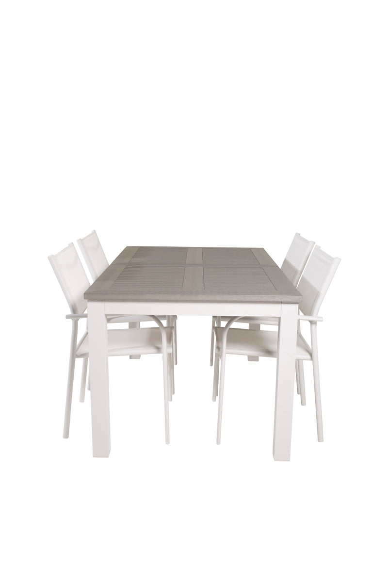Matbordet Albany och stolarna Santorini
