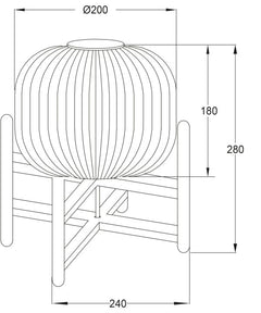 Vinda bordlampa liten svart/rök