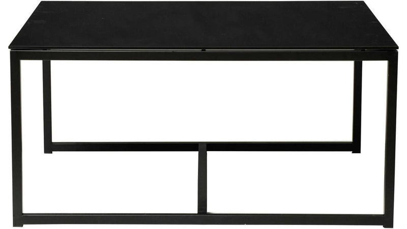 Pierre soffbord svart glas /svart 100x100 cm