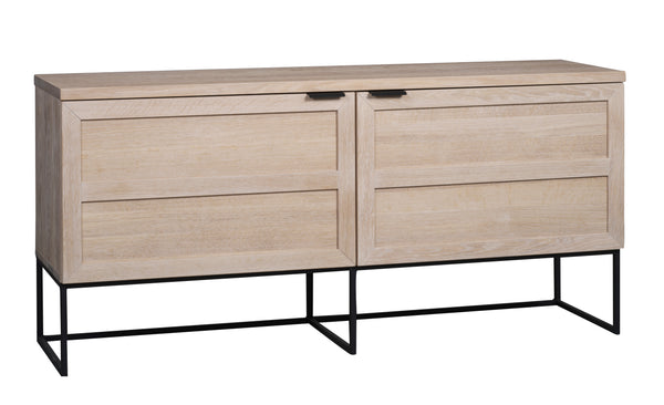 Everett sideboard 160 vitpigmenterad ek/svart