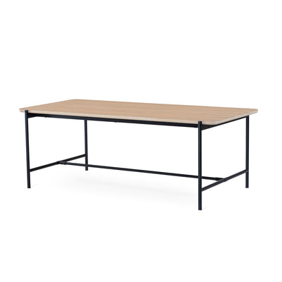 Ale matbord 210 cm vitoljad ek, svart metall underrede