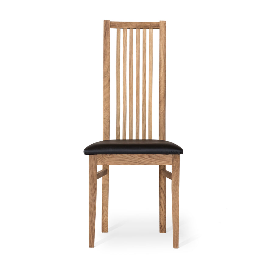 Allegro stol oljad ek sits klädd läder Madras svart 2-pack