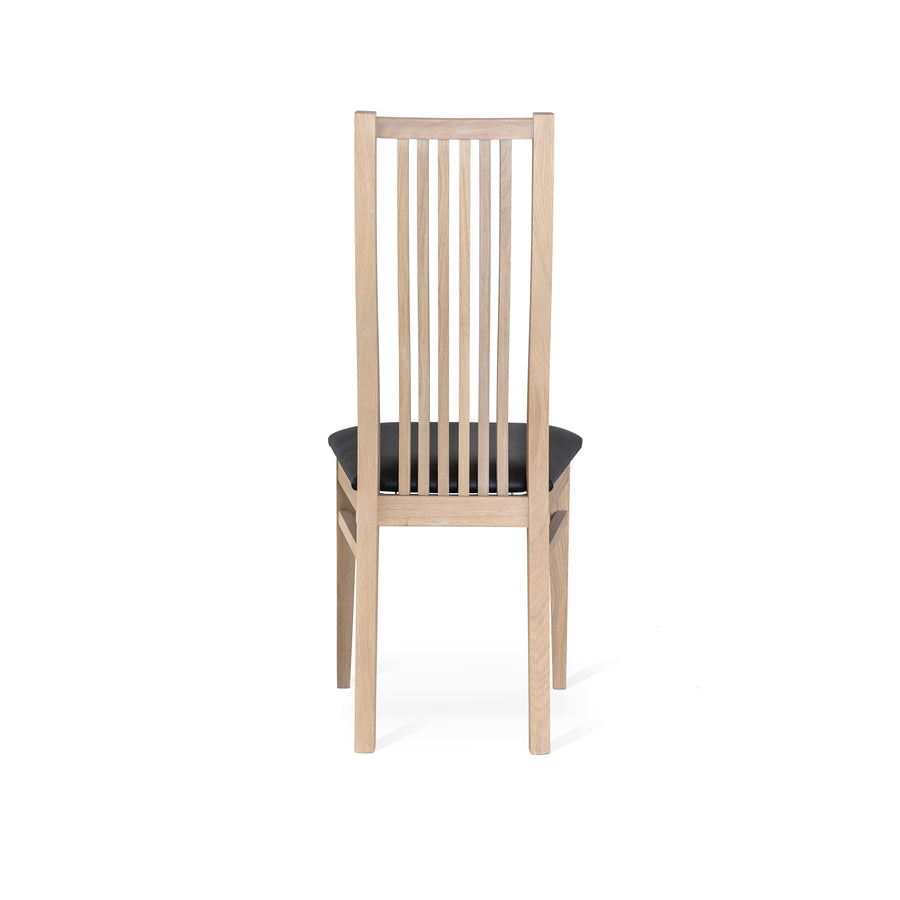 Allegro stol vitoljad ek, sits läder Madras svart 2-pack