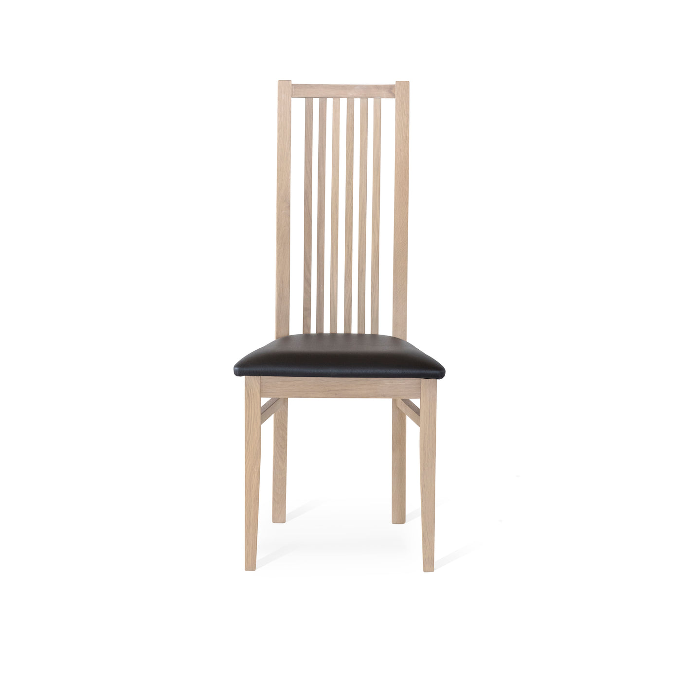 Allegro stol vitoljad ek, sits läder Madras svart 2-pack