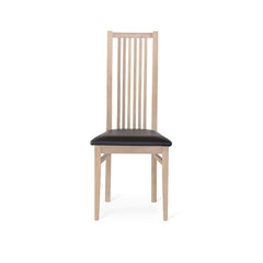 Allegro stol vitoljad ek, sits läder Madras svart 2-pack