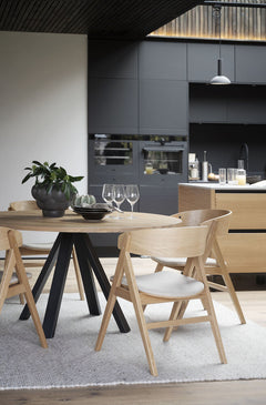 Waterton karmstol ek/beige tyg 2-pack