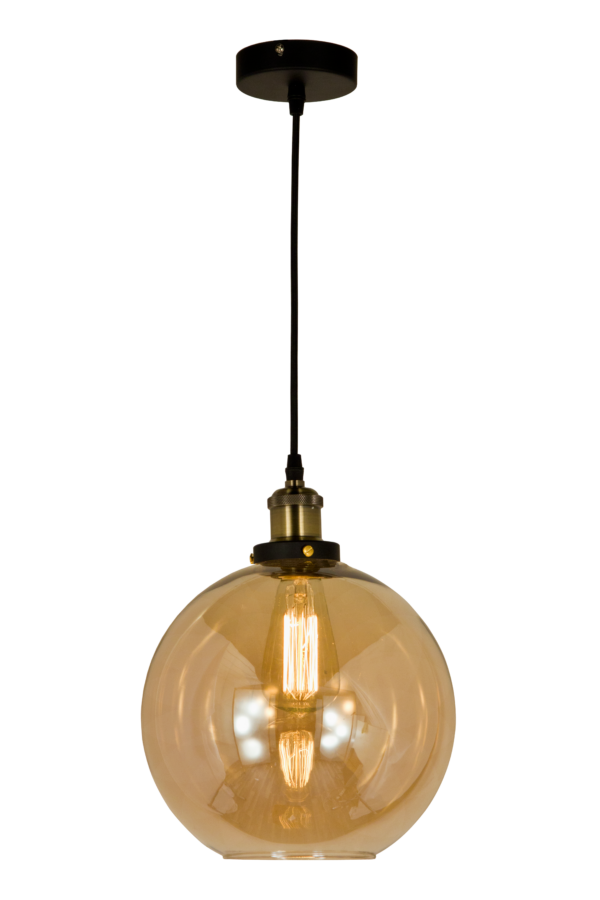 Beatrice taklampa antik/amber