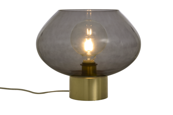 Bell bordlampa stor matt mässing/rök