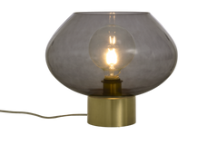 Bell bordlampa stor matt mässing/rök