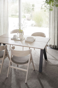 Waterton karmstol vitpigmenterad ek/brunt tyg 2-pack