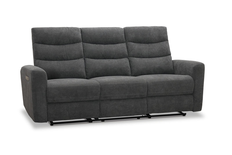 Chicago 3-sits soffa med el-recliner grå