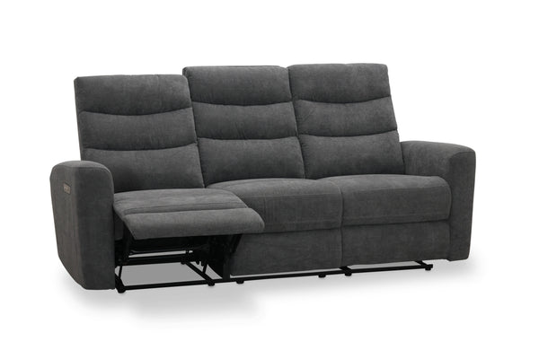 Chicago 3-sits soffa med el-recliner grå