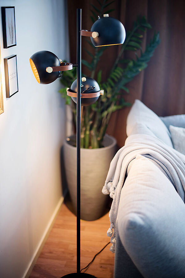 Bow golvlampa 3-arm svart