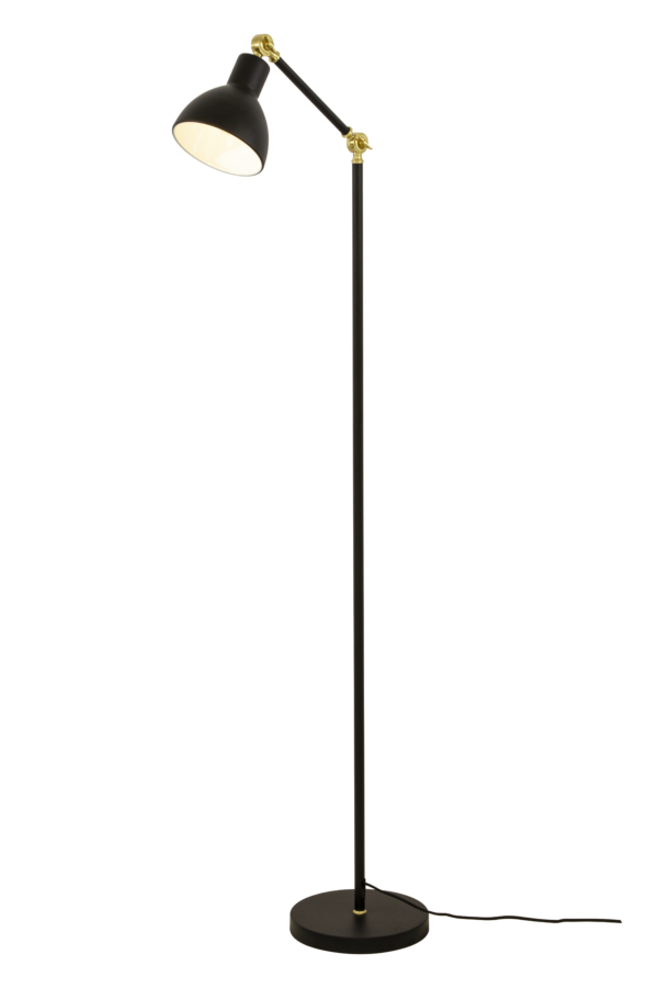 Dublin golvlampa svart/matt mässing