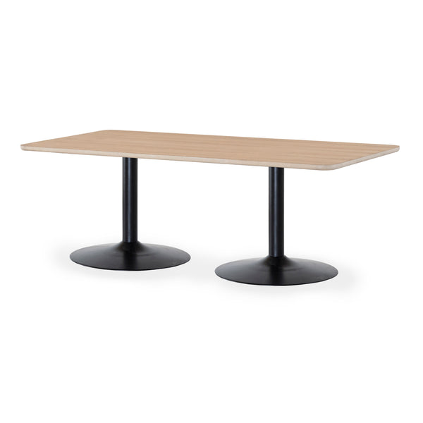 Davis matbord 210 cm vitoljad ek, svart trumpetfot