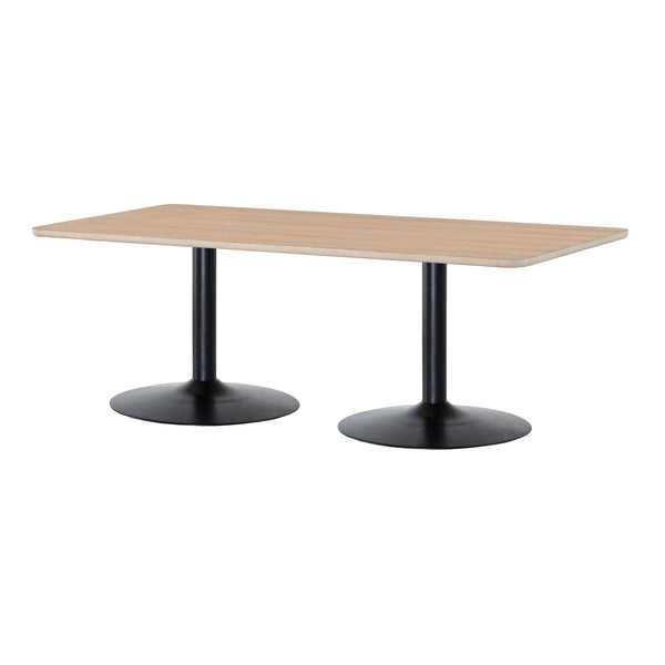 Davis matbord 210 cm vitoljad ek, svart trumpetfot