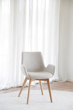 Drimsdale karmstol beige tyg/ekben 2-pack