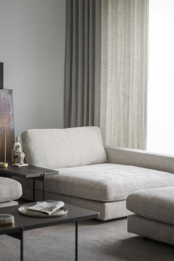 Duncan soff-modul 1,5-sits schäslong H/fåtölj ljusgrått tyg