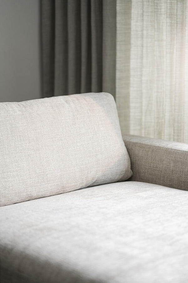 Duncan soff-modul 1,5-sits schäslong H/fåtölj ljusgrått tyg