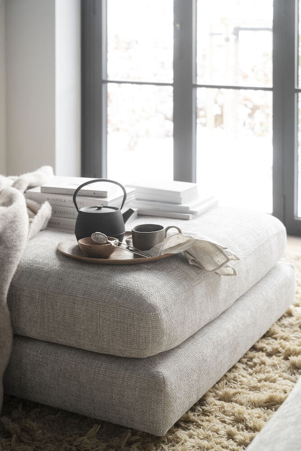 Duncan soff-modul fotpall ljusgrått tyg