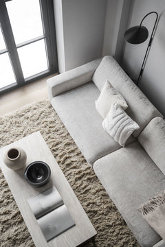Orwel soffbord 140x60 beige travertin/brun ek