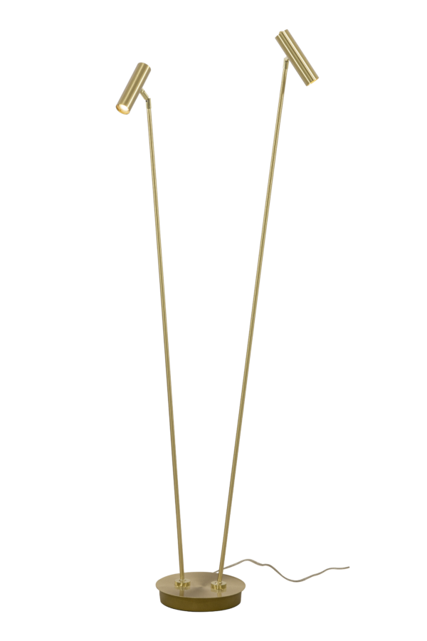 Artic golvlampa dubbel matt mässing