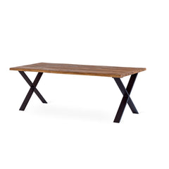 Exxet matbord 210 cm oljad ek, svart X-ben